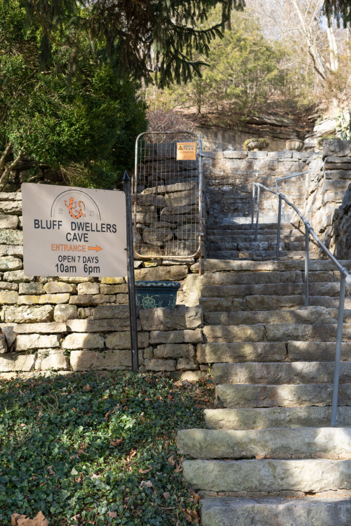Bluff Dwellers Cave Entrance with steep stairs