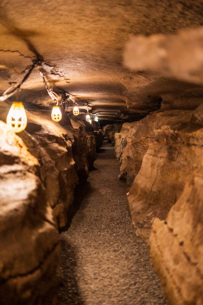 Lit Passageway on the Guided Tour at Bluff Dwellers Cave Noel, Missouri