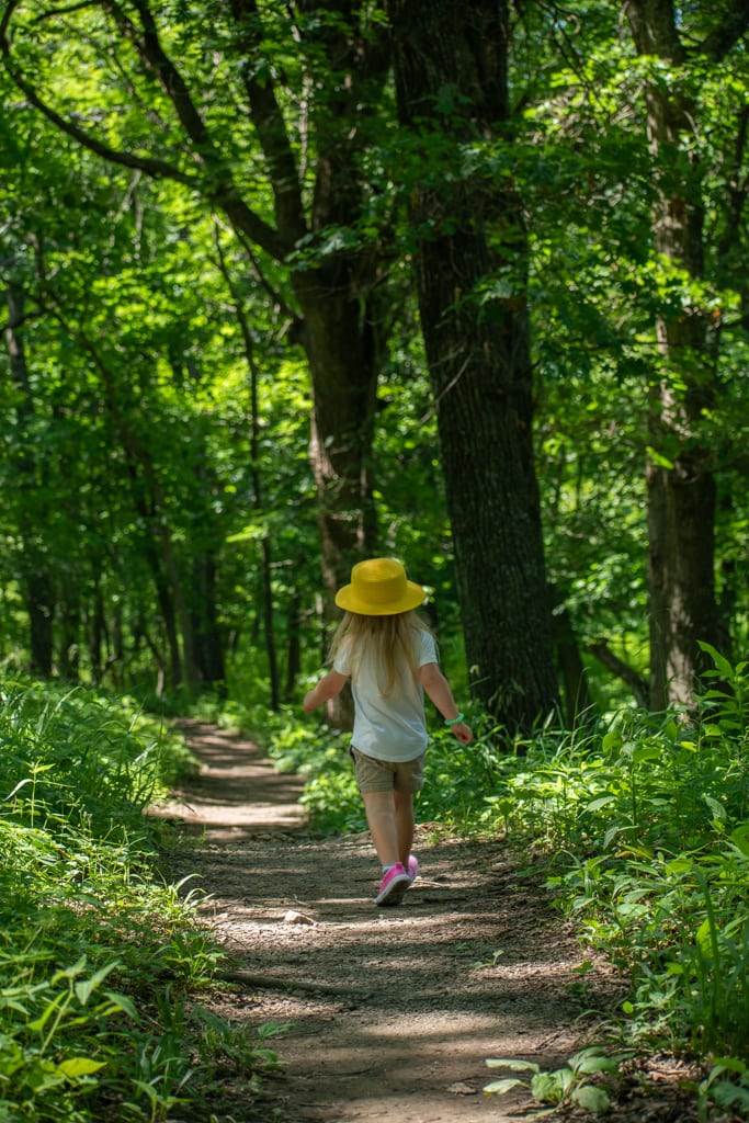 Tallgrass Prairie Trail with Girl Walking