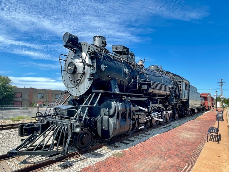 Bartlesville Union Depot steam locomotive