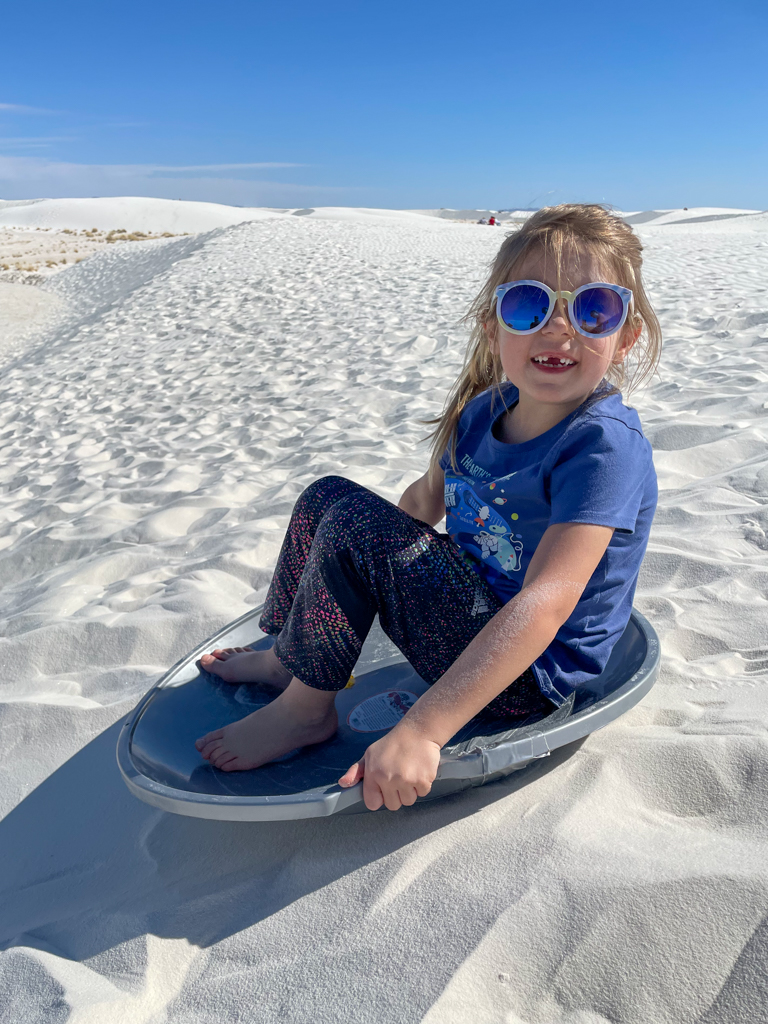 Sledding at White Sands National Park- One of the Best Things to Do at White Sands National Park