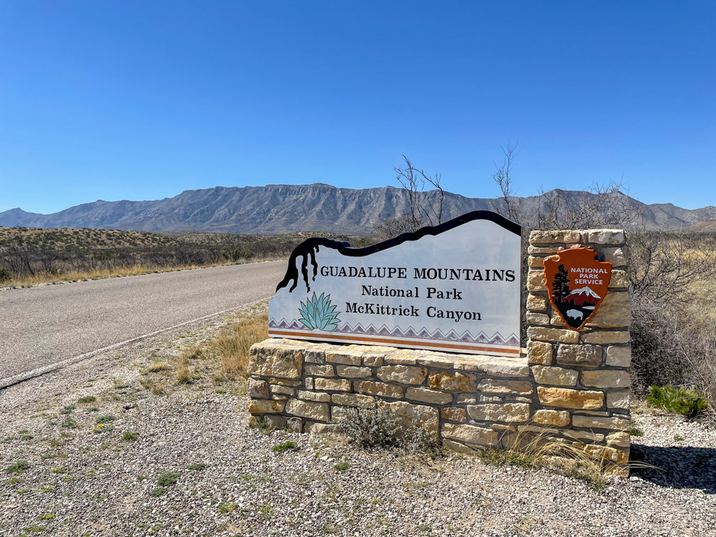 Guadalupe Mountains McKittrick Canyon Sign