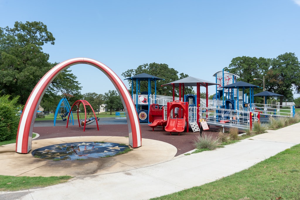 Liberty Park Playground with Red, White, and Blue