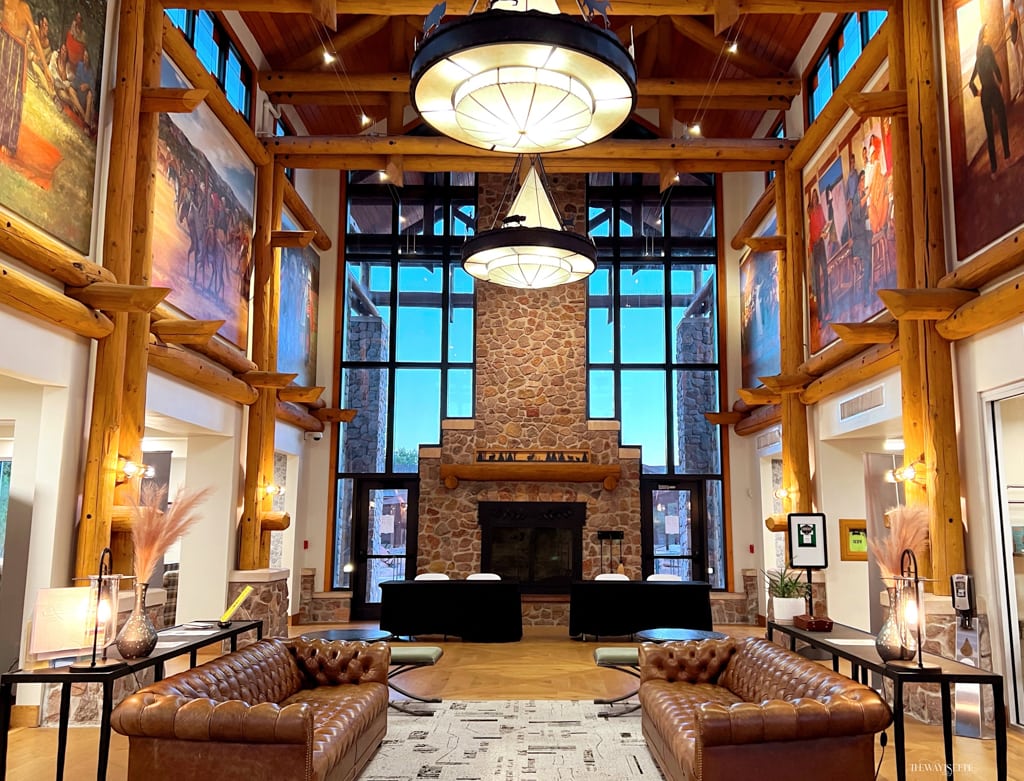 Quartz Mountain Lodge Lobby Area with Fireplace