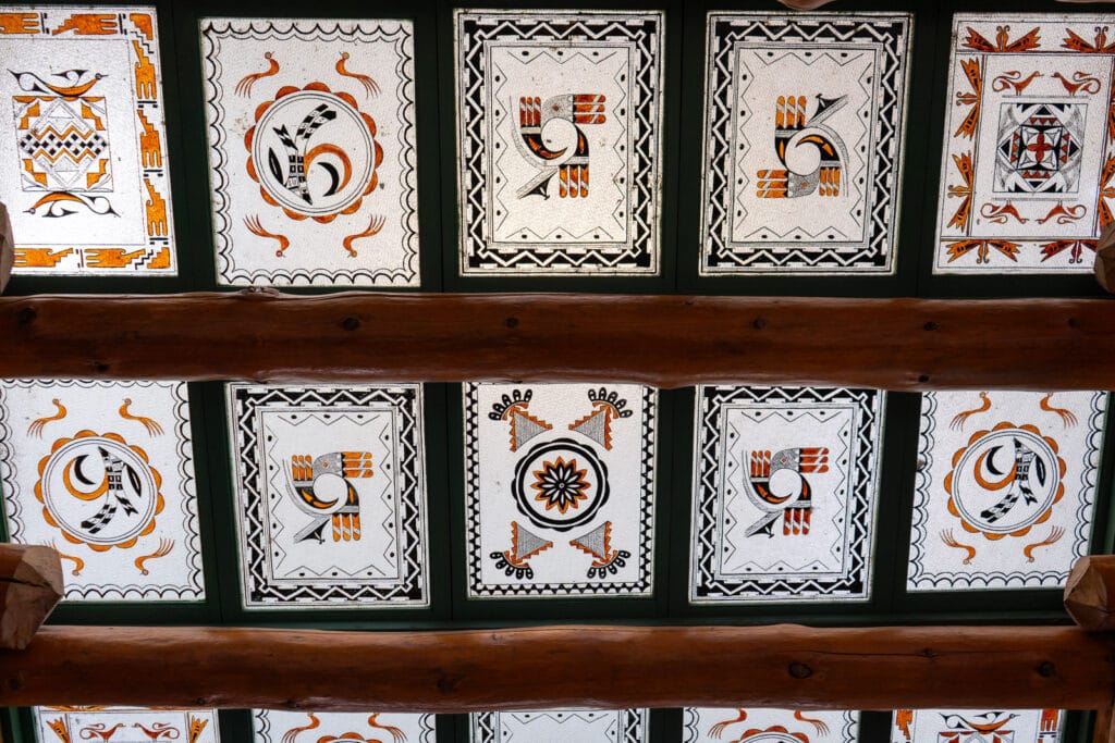 Painted Desert Inn Historic Building Native Glass Ceiling Tiles
