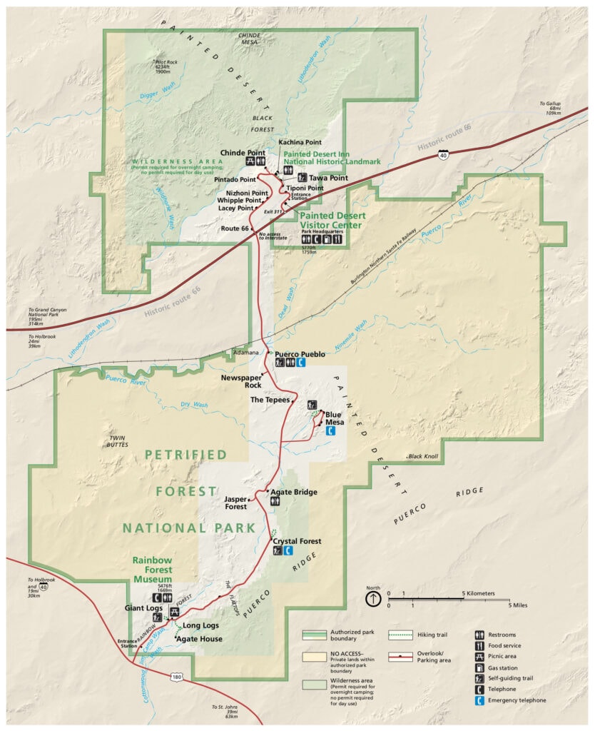 Petrified Forest National Park National Park Service Map