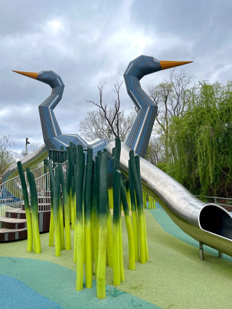 Taking kids to play at the Gathering Place is one of the best things to do in Tulsa with kids.