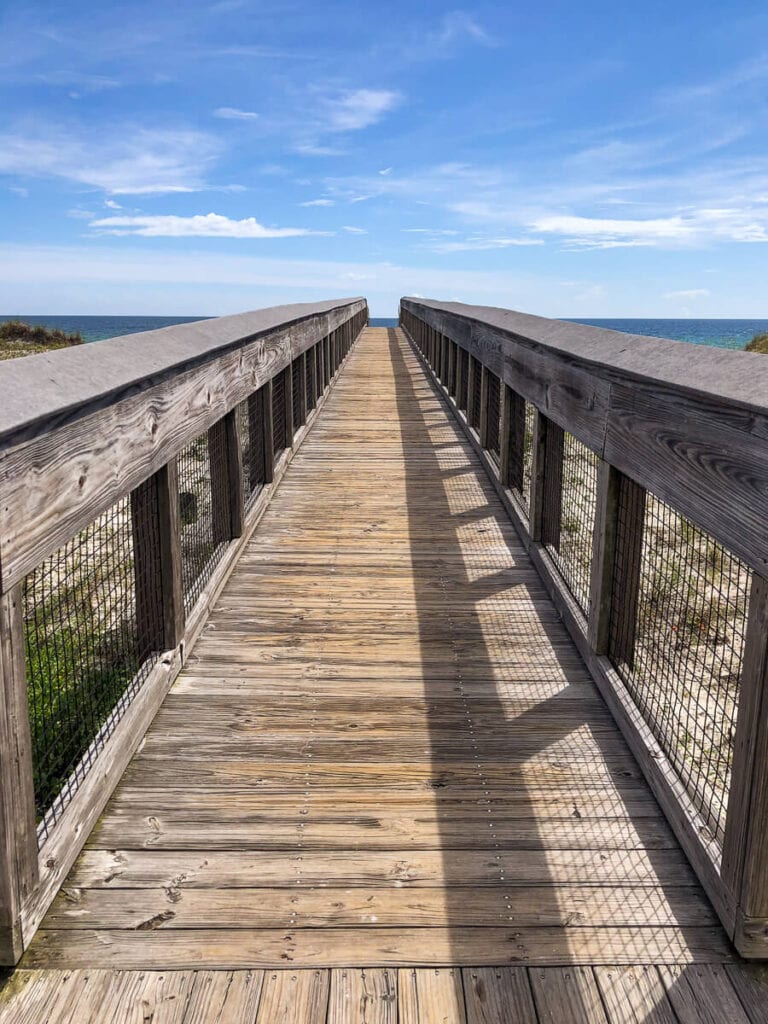 The boardwalk at Henderson Beach State Park, one of the best beached in Destin, Florida.