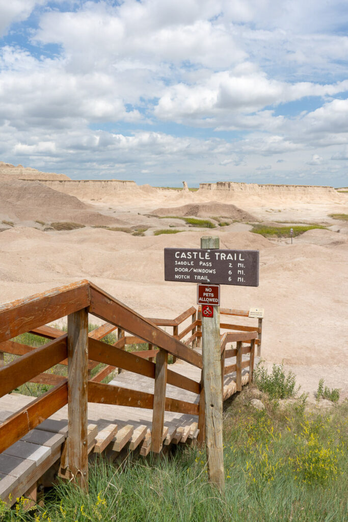 The Castle Trail is one of the best hiking trails in Badlands National Park.